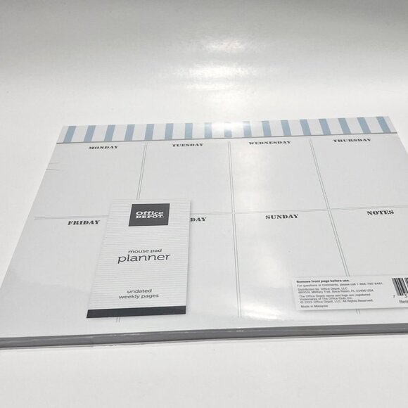 Weekly Desk‎ Calendar Mouse Pad, 9" x 8", Stripes, Undated NEW - Picture 2 of 6